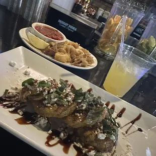 Fried Green Tomato with goat cheese