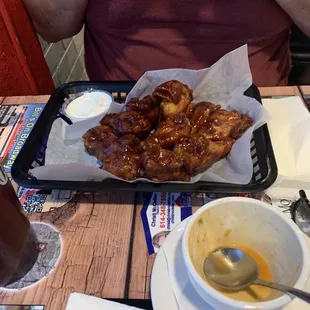 Barbecue wings - and Vegetable Soup - si good it was gone before I could get a pic