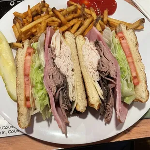 Pretzel club with fries