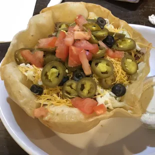 Taco salad with double jalapeño