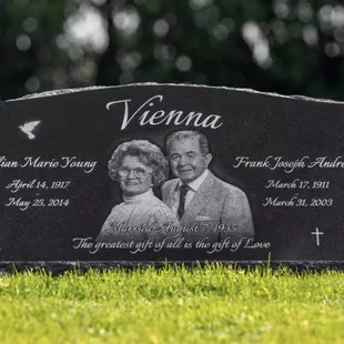 Flat headstone in loving memory