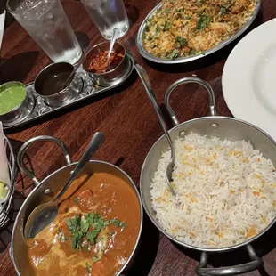 Chicken Biryani and Chicken Tikka Masala