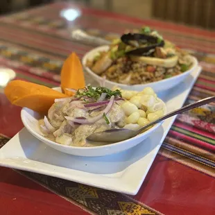 two bowls of food