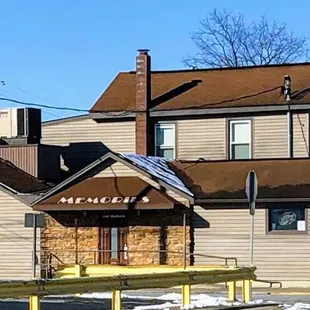 a row of houses on a street corner