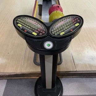 QubicaAMF keyboard console with different microphone button seen on April 18, 2022.