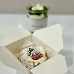 Strawberry cream donut