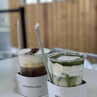 Americano einspanner &amp; matcha einspanner