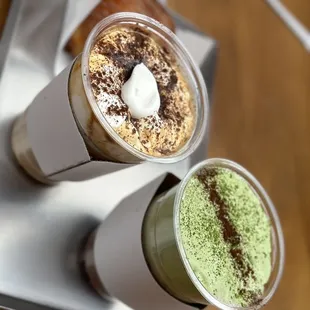 Caramel eispanner and cocoa matcha