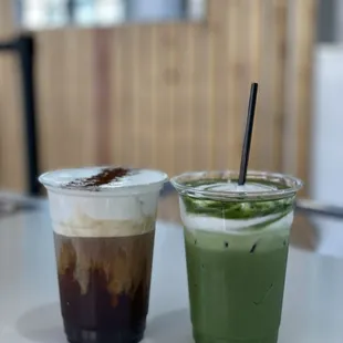 Americano einspanner &amp; matcha einspanner
