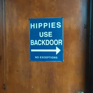 a sign on a door