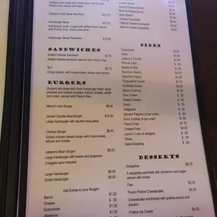 menu