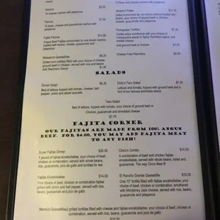 menu