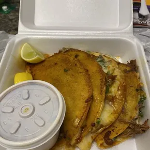 a takeout box of food