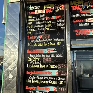 menu