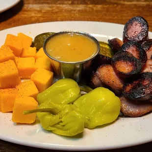 Sausage and cheese plate