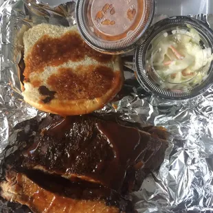 BBQ rib sandwich combo