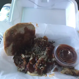 The pulled chicken sandwich