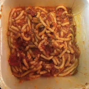 Spaghetti mash. The worst ever