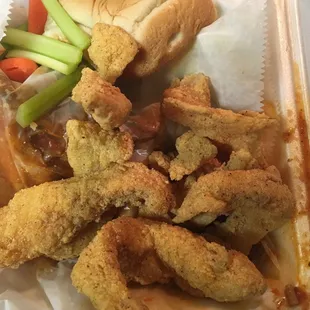Spaghetti covered fish