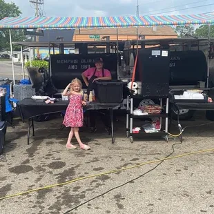 Our original trailer with Bree Bree and our 1st manager Miss Maria who went on to own her own trailer Roadside Lunchbox!