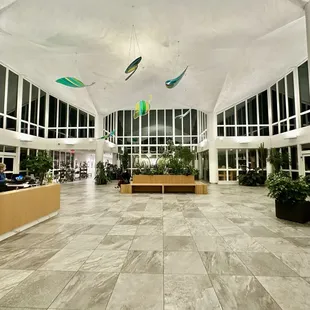 the lobby of the building