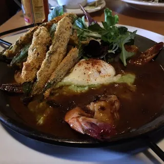 Barbecued Shrimp & Green Chili Grits