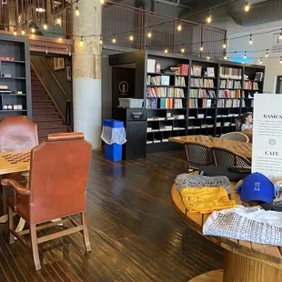 tables and chairs in a library