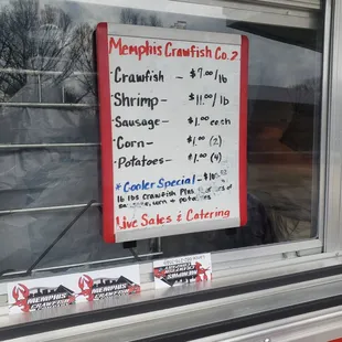  a menu in a window