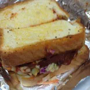 BBQ bologna sandwich from Pig Tails Food Truck
