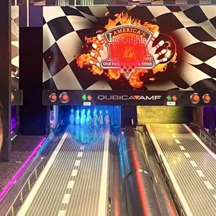 The lane we were playing on that only had one bumper working. This was the first game we played.