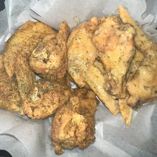 The garlic Parmesan and Memphis Cajun wings.