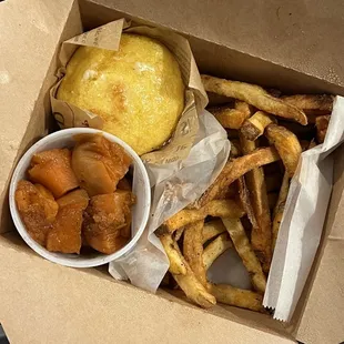Sweet potato, Cornbread Muffin BBQ Seasoned Fries