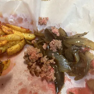 Some of the pieces I picked out of my well done burger