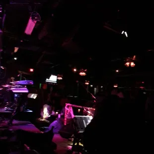 Stage. Band on break.