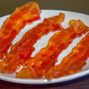 bacon strips on a plate
