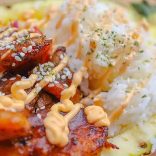 a closeup of a pineapple