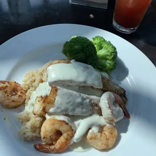 Blackened Redfish &amp; Shrimp