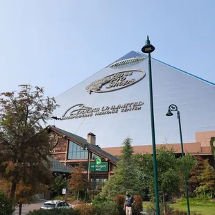 the entrance to the pyramid restaurant