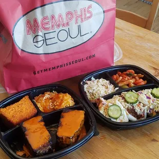 Meatloaf and the 3-bun sampler.