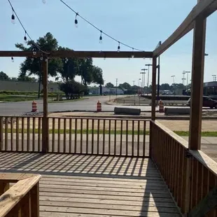 a view of the back deck