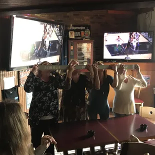 a group of people taking pictures