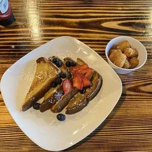 French toast with side of tater tots