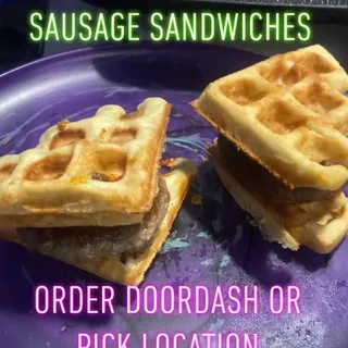 Miami Waffle Sausage Sandwich