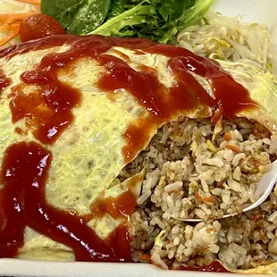 Omurice. The fried rice was *mwah!!