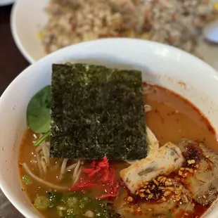 Men-Bei Ramen - Large (spicy) - okay. Fried Rice - Regular - excellent, lots of wok hei flavor. And the dish was huuuuge!