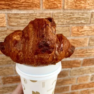 The best lemon ginger tea &amp; the most giant croissant similar to ones in France. Cute cups too!