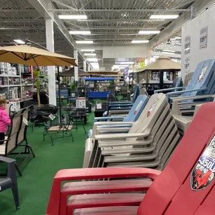 No one complains about the patio furniture out early.