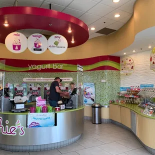 the interior of a yogurt bar