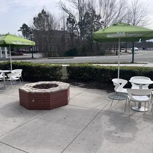 Outdoor seating and fire pit