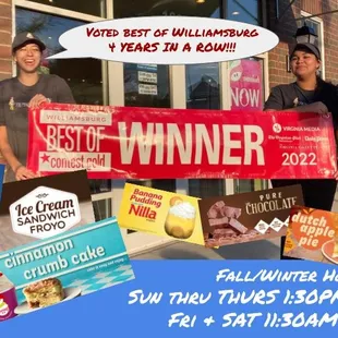 3 NEW FLAVORS to ward the winter blues away--Cinnamon Crumb Cake! Ice Cream Sandwich! and Cinnamon Graham Cracker! Thanks for voting Menchie